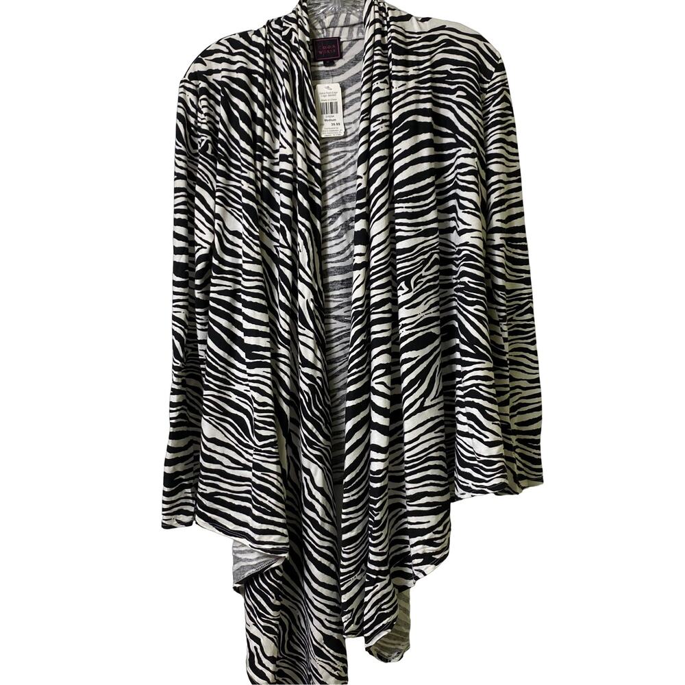 Colour Works NWT Zebra Print Shrug Cardigan Sz‎ M (2497)